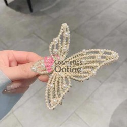 Clama pentru prins parul tip cleste CLM038BB Auriu cu perle